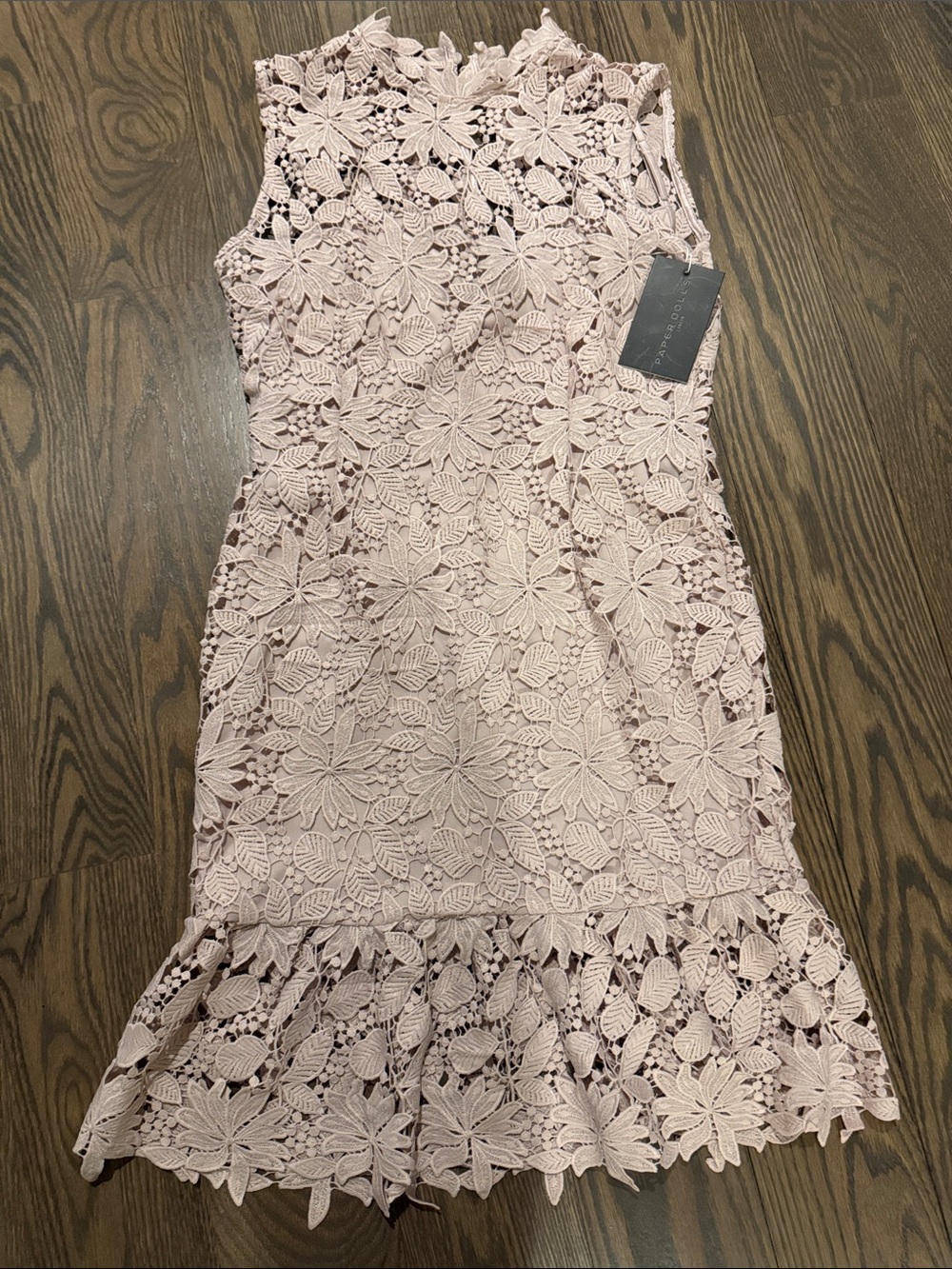 Paper Dolls Blush Pink Floral Lace Midi Dress